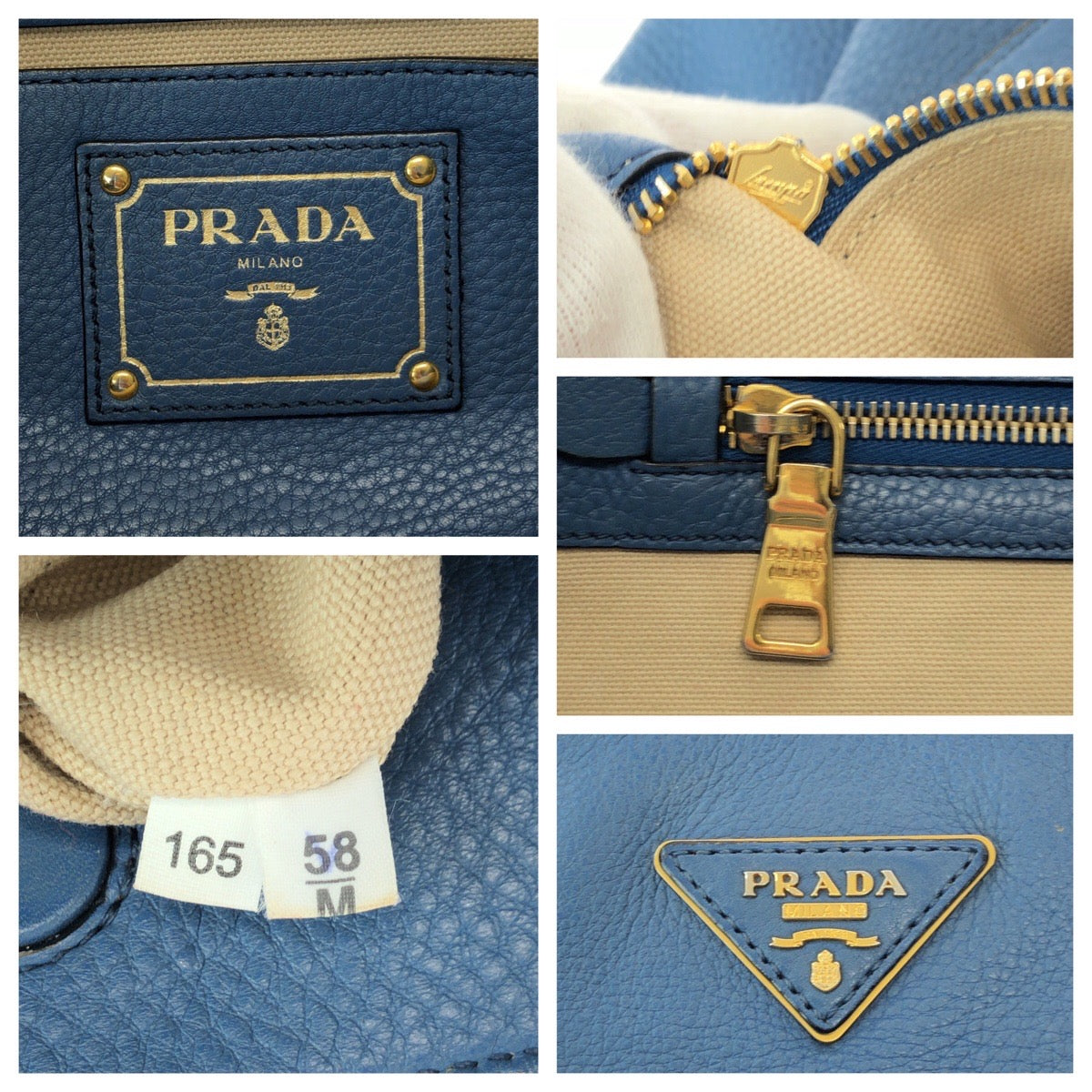 Tote Bag Goldmetal Vitterodino Triangle With Logo Leather Blue