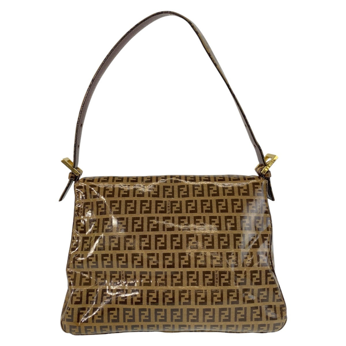 Fendi Shoulder Bag Zucchino Mamma Women Leather Patent Brown