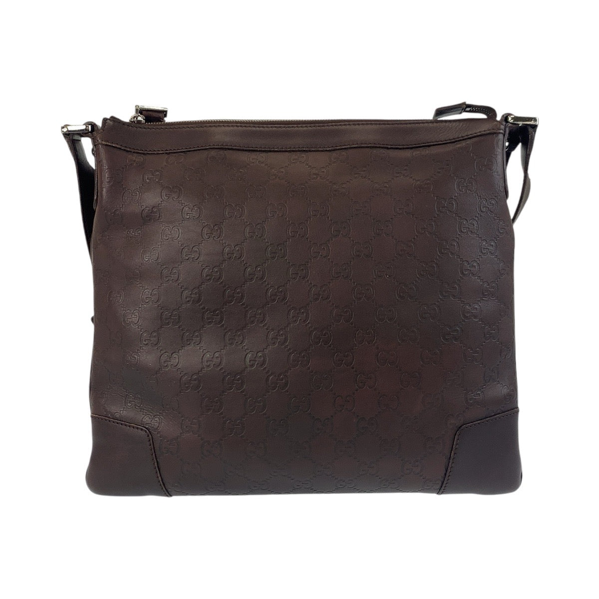 Gucci Metal Guccisima Leather Brown Silver Shoulder Bag 2