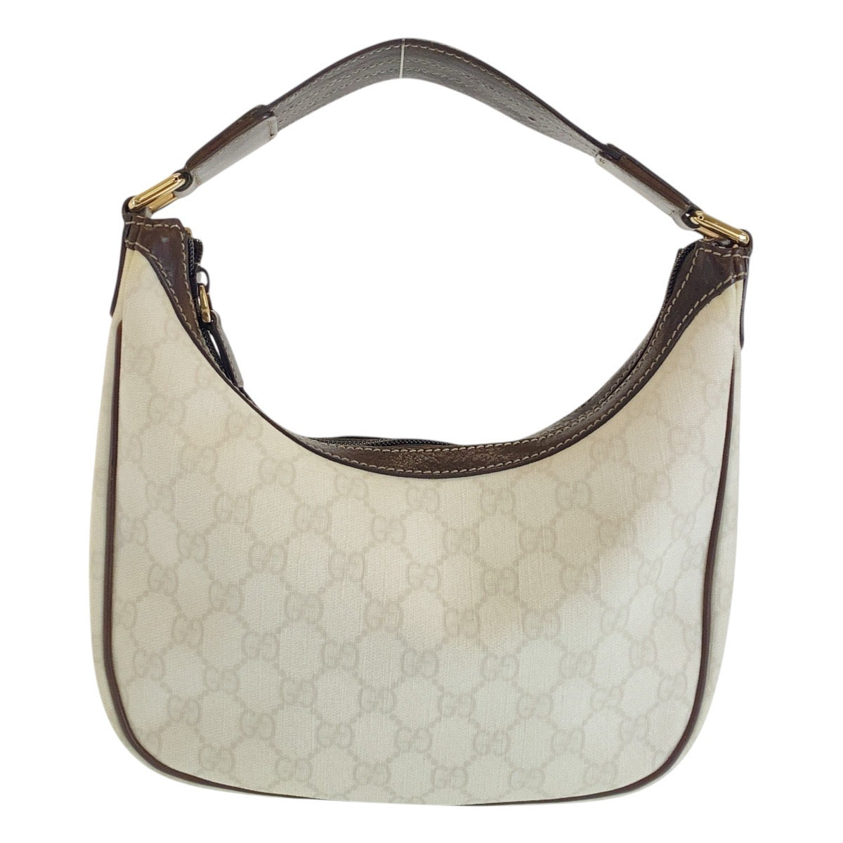 Gucci GG Supreme Metal Canvas White Brown Gold Shoulder Bag