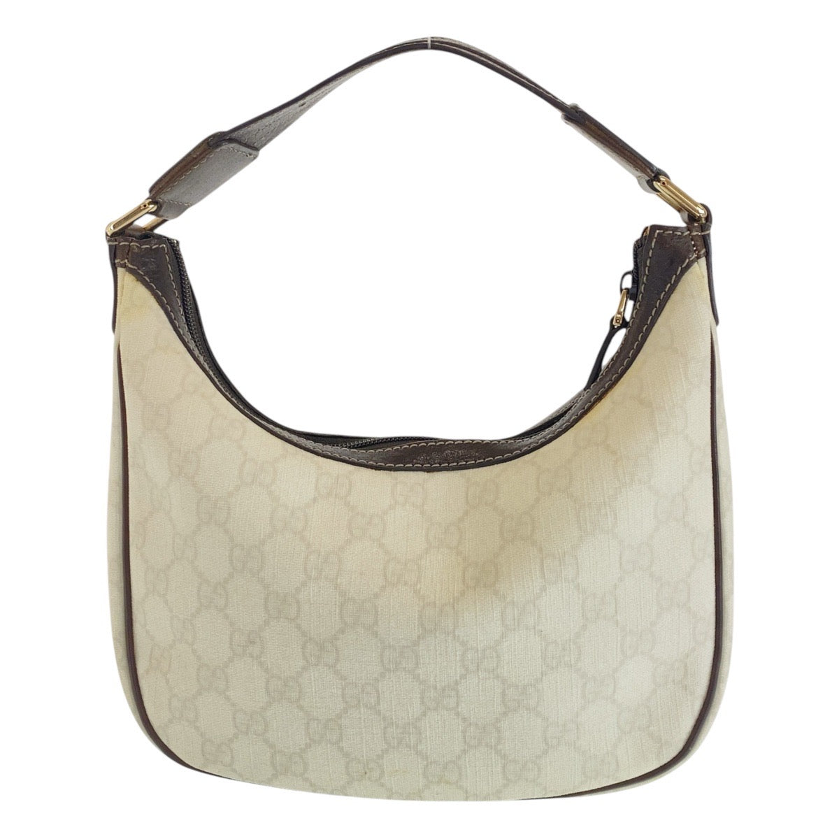 Gucci GG Supreme Metal Canvas White Brown Gold Shoulder Bag