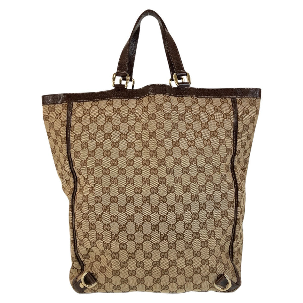 Gucci GG , Metal Abbey Leather Canvas Brown Gold Shoulder Bag