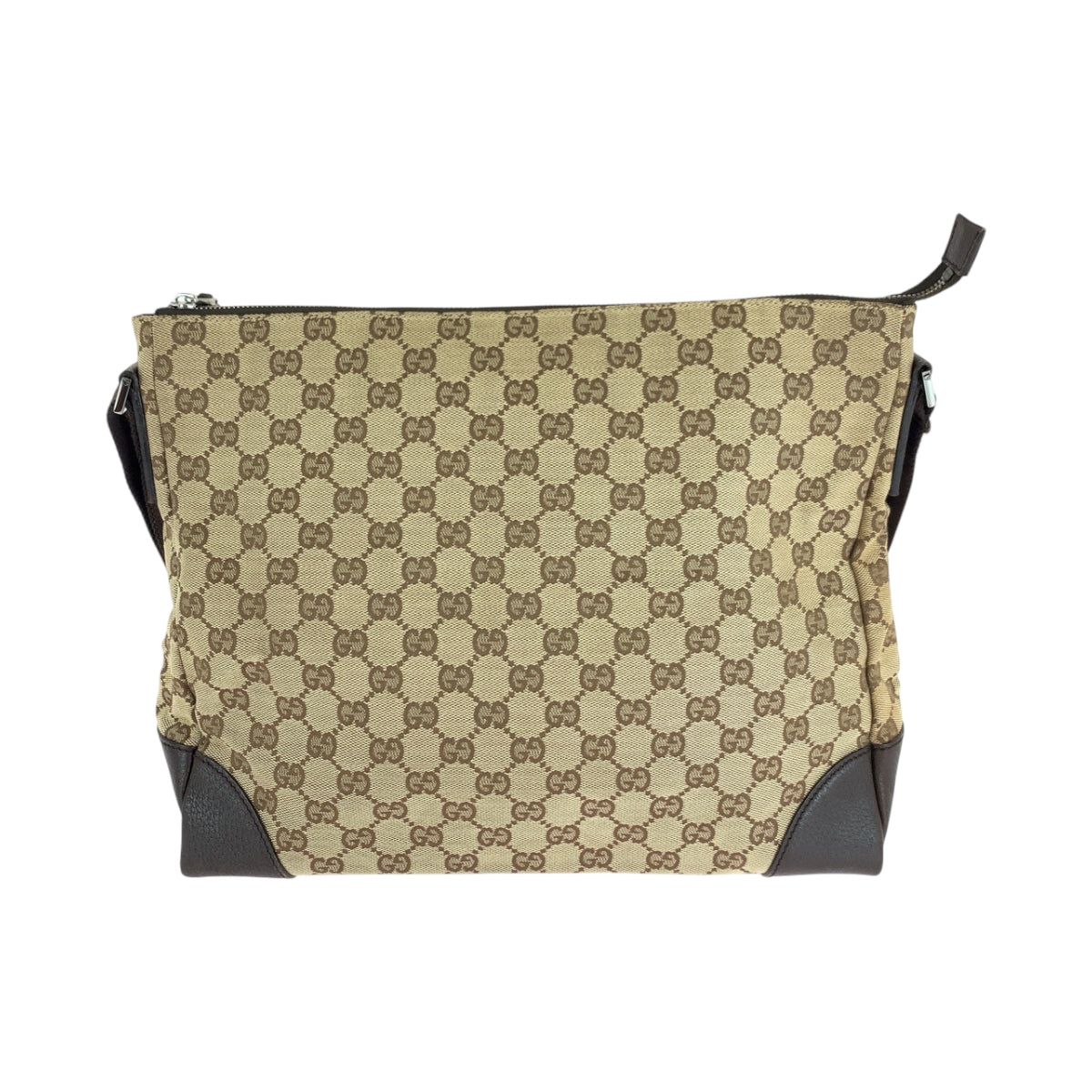 Gucci GG SilverMetal Canvas Brown Beige Shoulder Bag 6