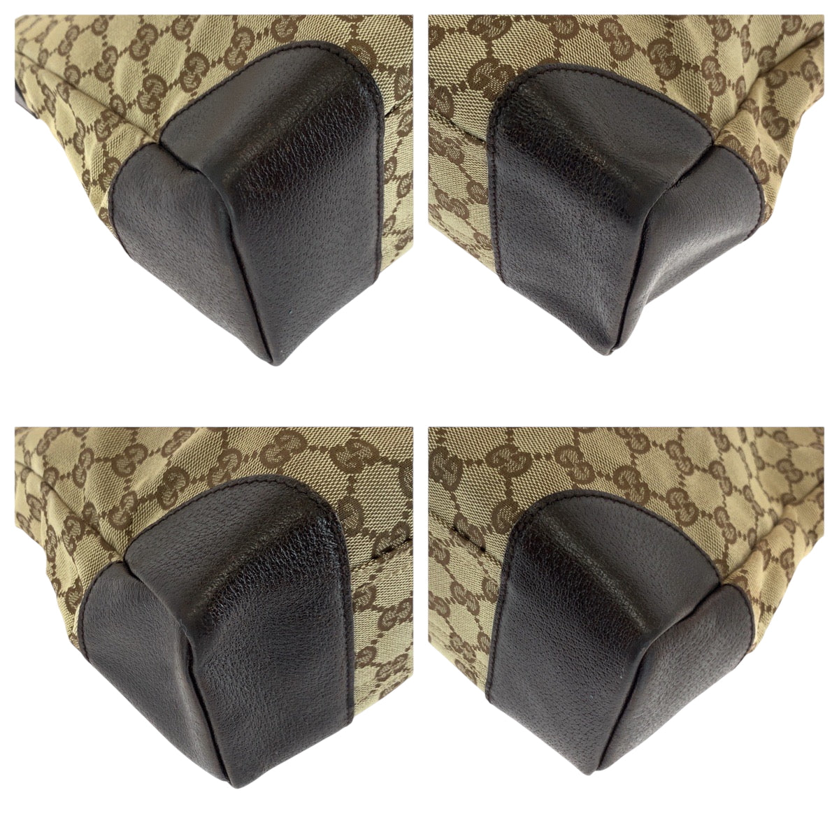 Gucci GG SilverMetal Canvas Brown Beige Shoulder Bag 6