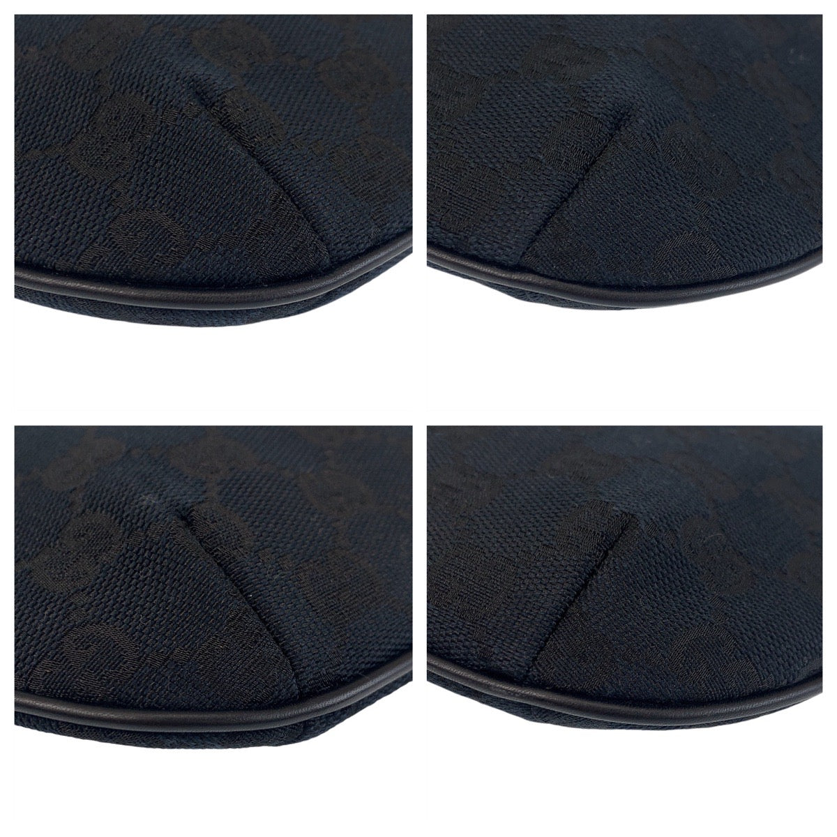 Gucci 005 GG Leather Canvas Black Shoulder Bag