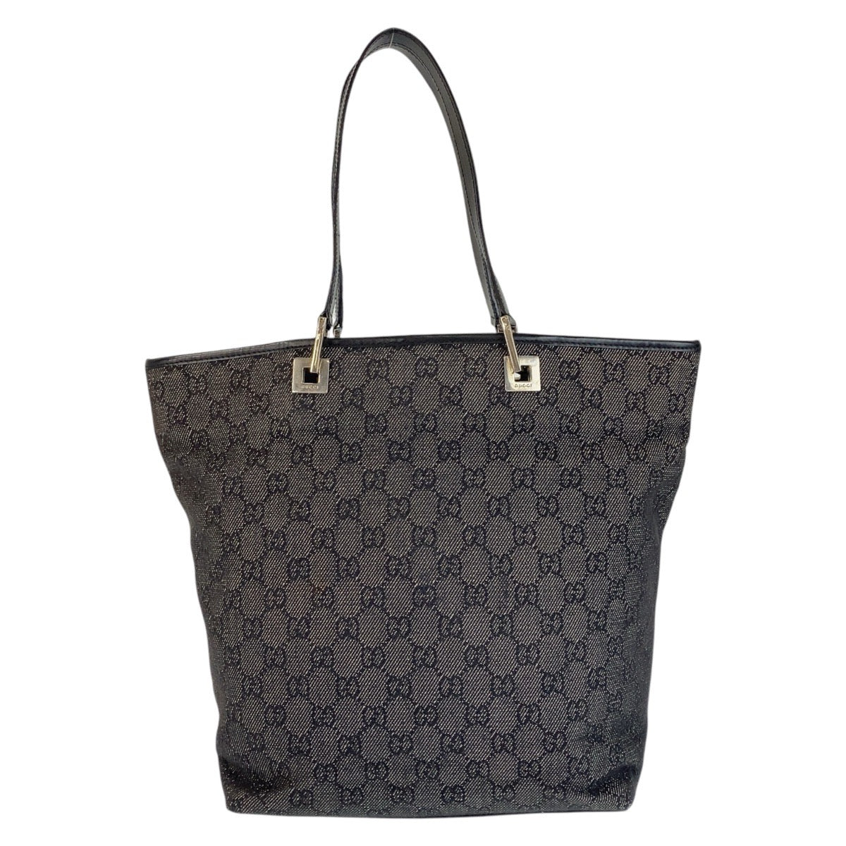Gucci GG , SilverMetal Leather Canvas Black Shoulder Bag 4