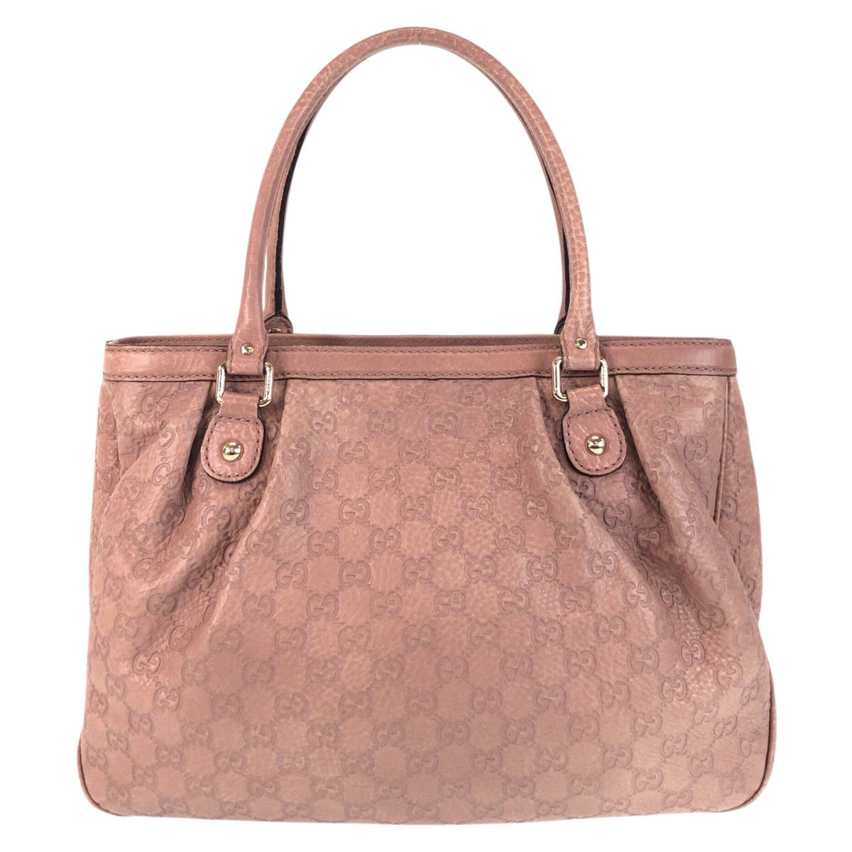 Gucci Metal Guccisima Sukey Leather Beige Pink Gold Tote Bag
