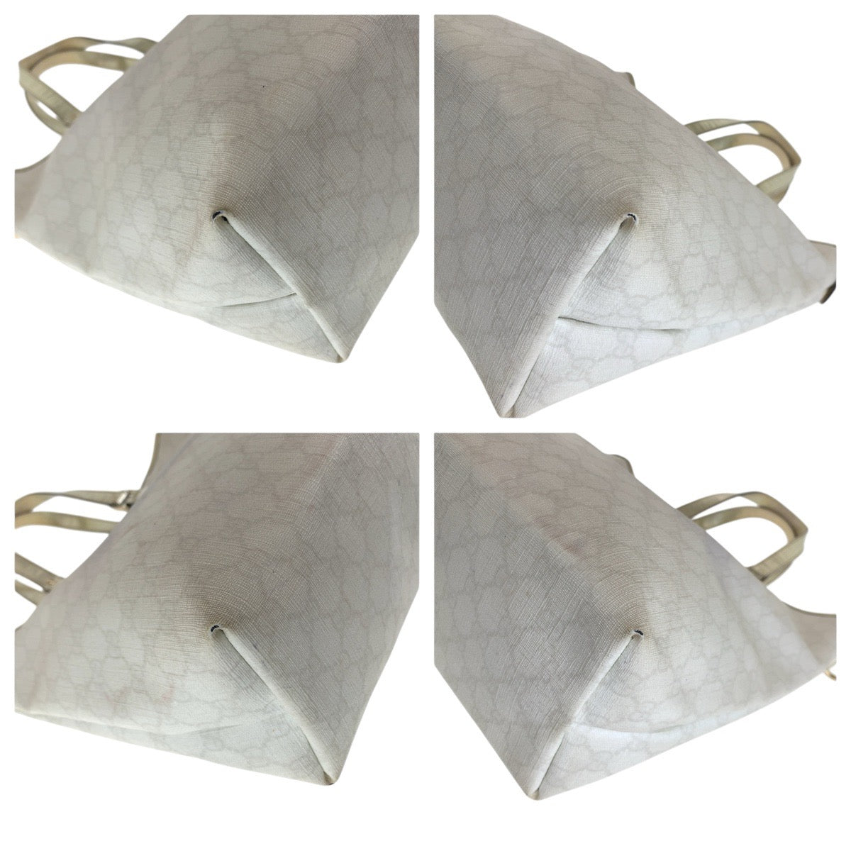 Gucci GG Supreme Canvas White Gold Tote Bag