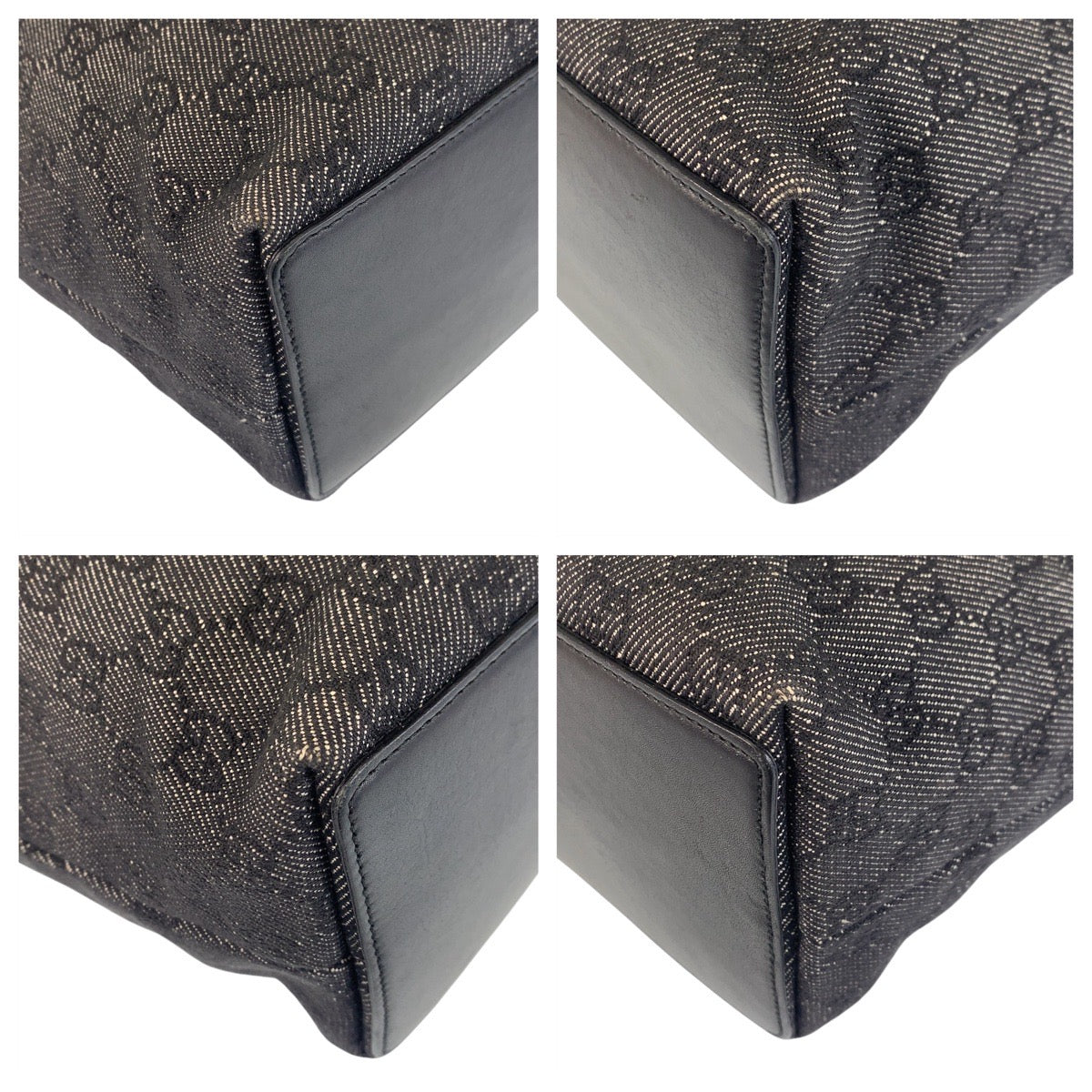 Gucci GG Leather Canvas Black Shoulder Bag 10