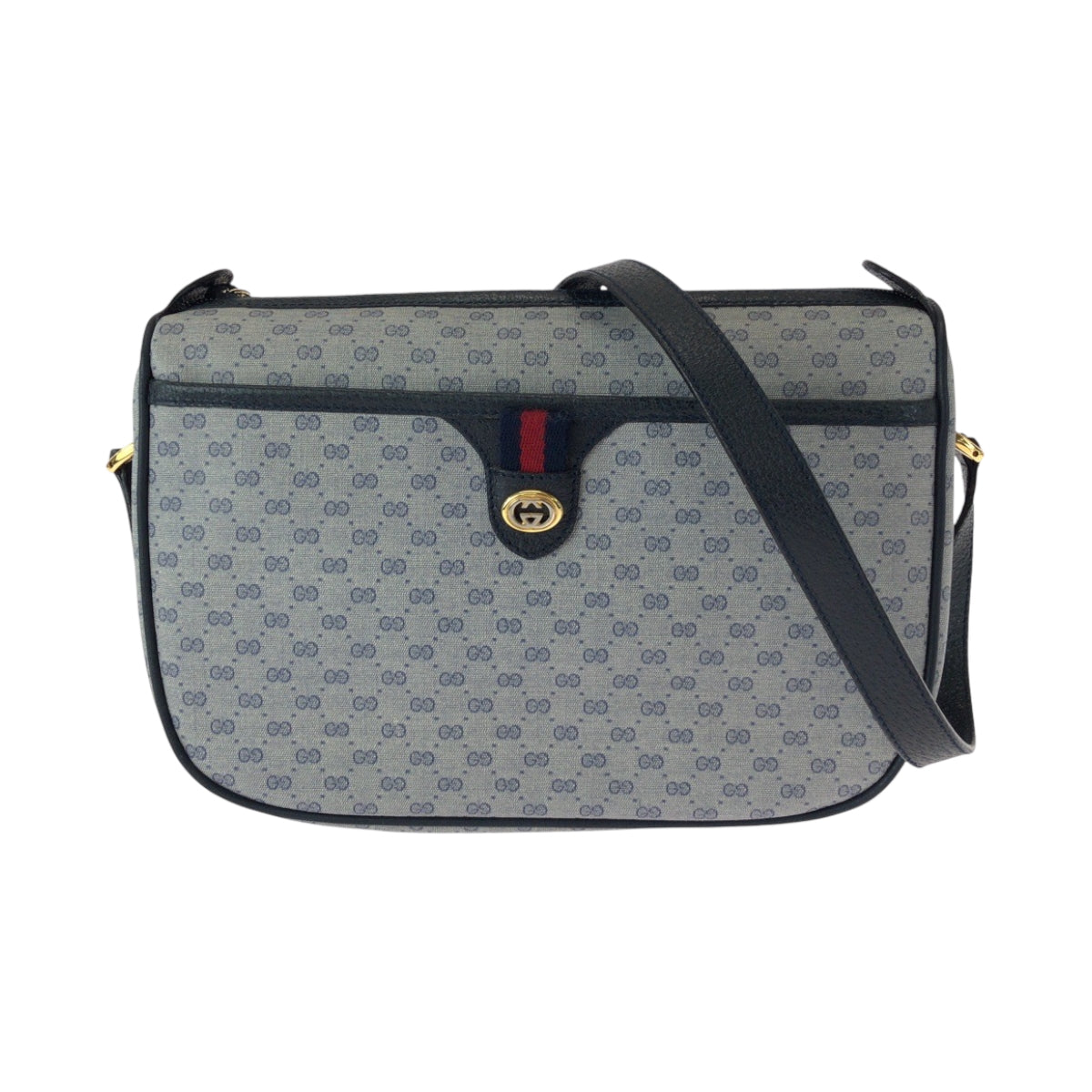 Gucci 89 02 077 GG Supreme Canvas Gray Shoulder Bag