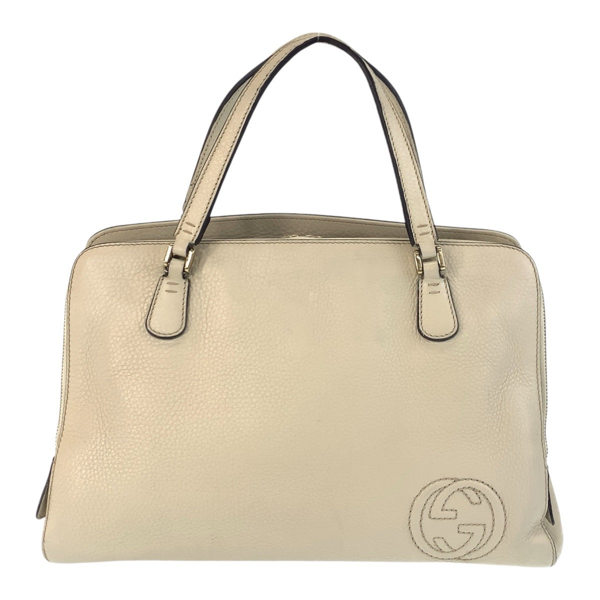 Gucci Interlocking Leather White Handbag