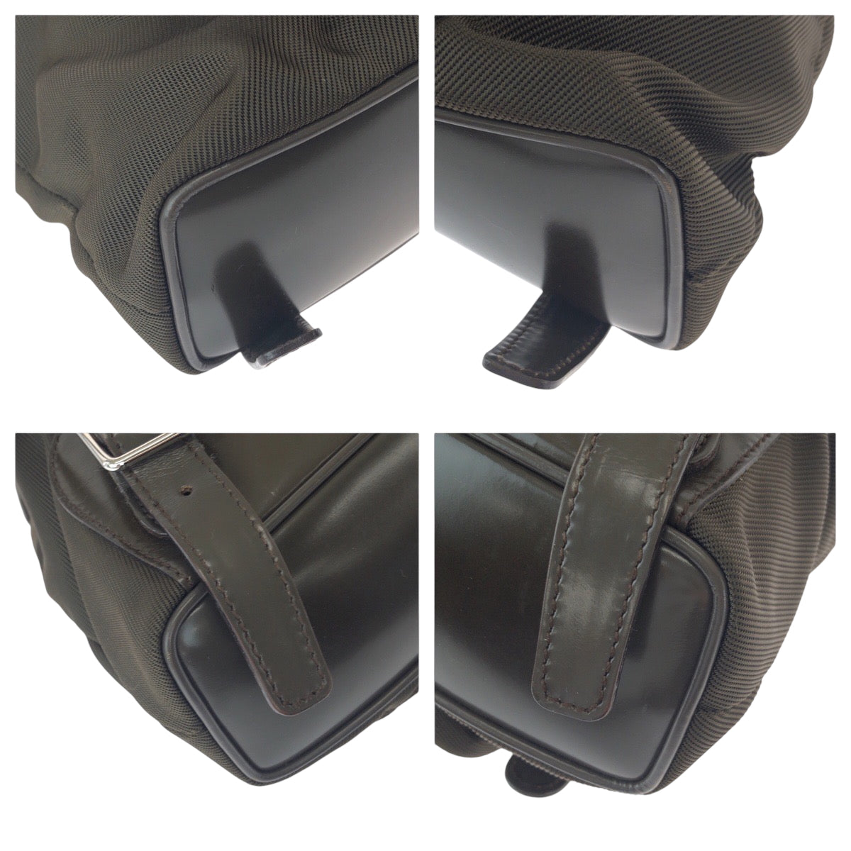 Gucci Backpack 003 Khaki SilverMetal Backpack Nylon Brown