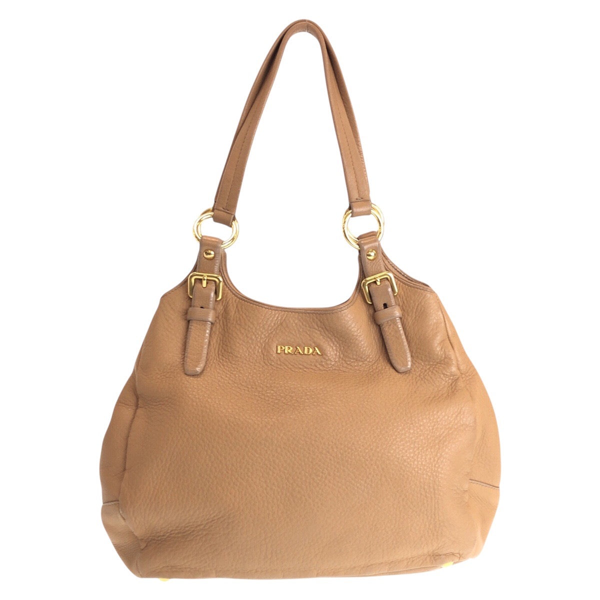 Shoulder Bag Metal Leather Beige