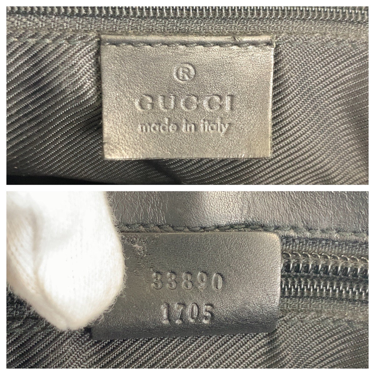 Gucci GG Leather Canvas Black Shoulder Bag 11