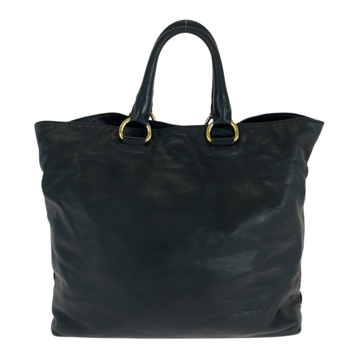 Tote Bag Goldmetal Leather Black