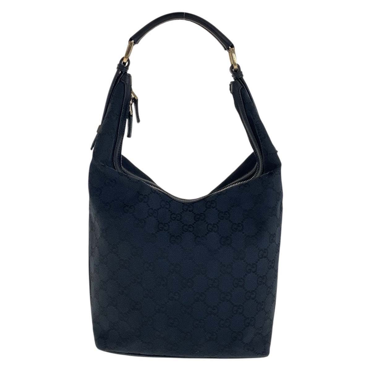 Gucci 001 GG , GoldMetal Leather Canvas Black Shoulder Bag 3