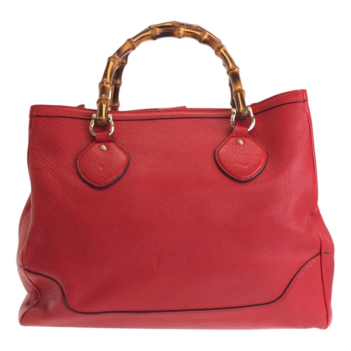 Gucci Bamboo Leather Red Tote Bag