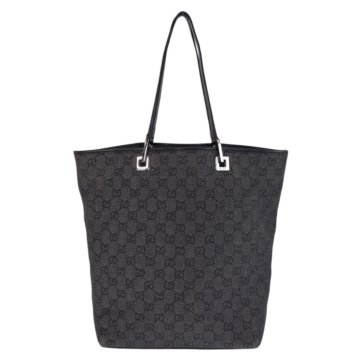 Gucci GG Leather Canvas Black Shoulder Bag 4