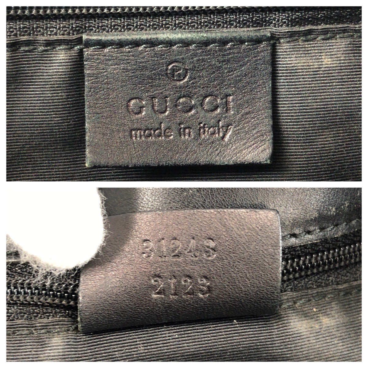 Gucci GG Leather Canvas Black Shoulder Bag 4