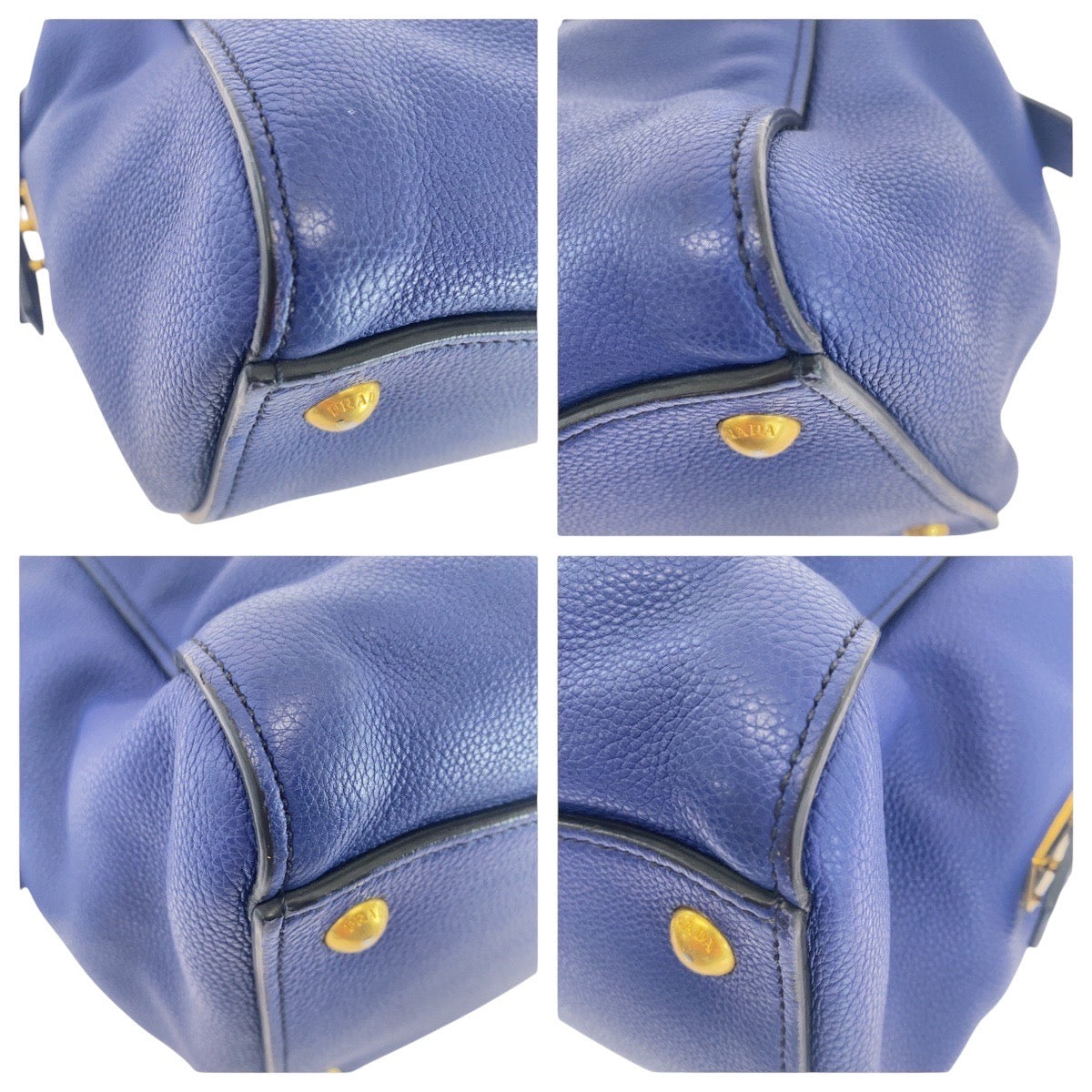 Prada Grain Triangle Plate 2Way Bag Vitello Logo Travel Bag