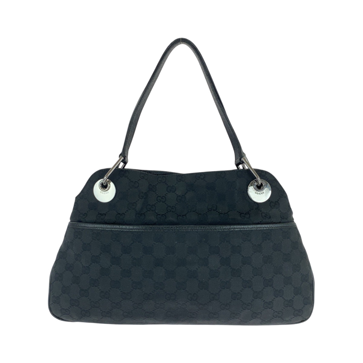 Gucci GG SilverMetal Canvas Black Shoulder Bag 11