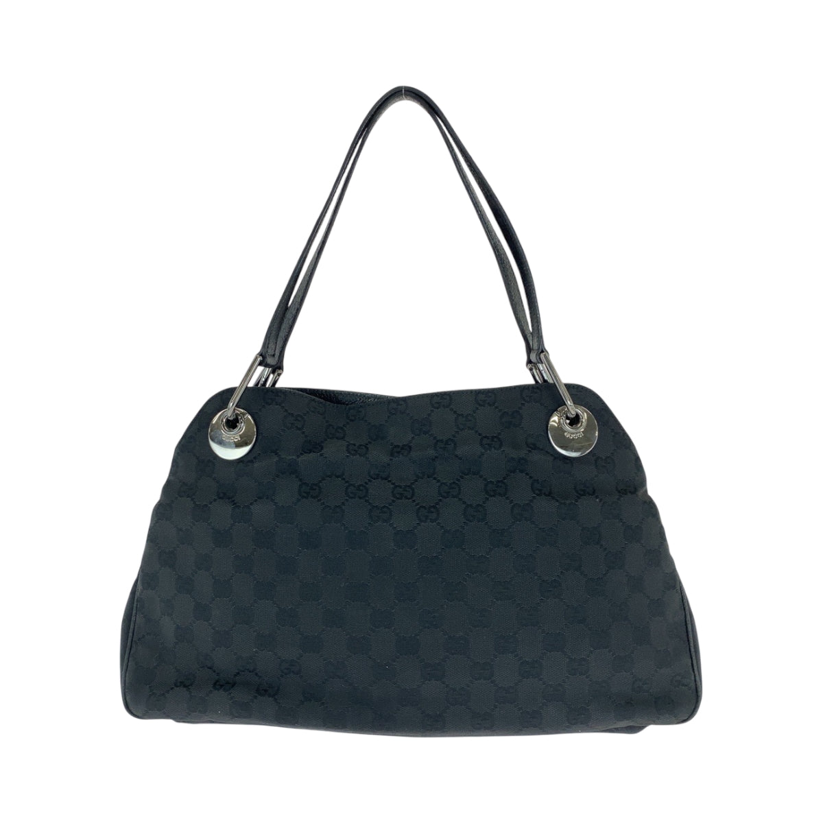 Gucci GG SilverMetal Canvas Black Shoulder Bag 11