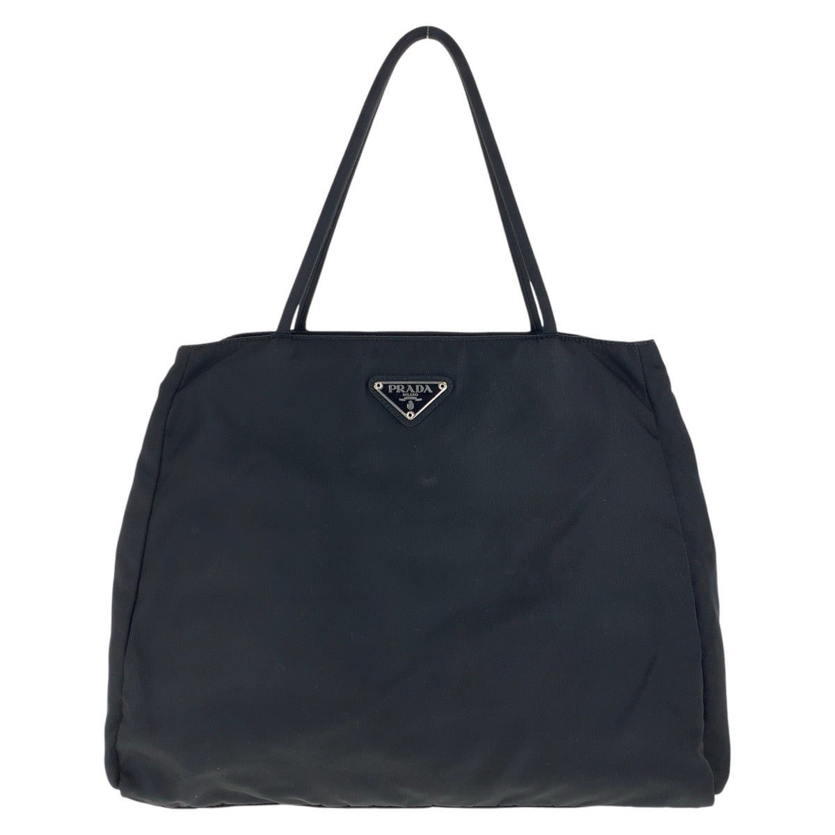 Prada Tessuto Triangle Plate Tote Bag Nylon Logo