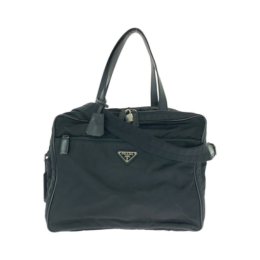 Prada Tessuto Triangle Plate 2Way Briefcase Handbag Logo Travel Bag