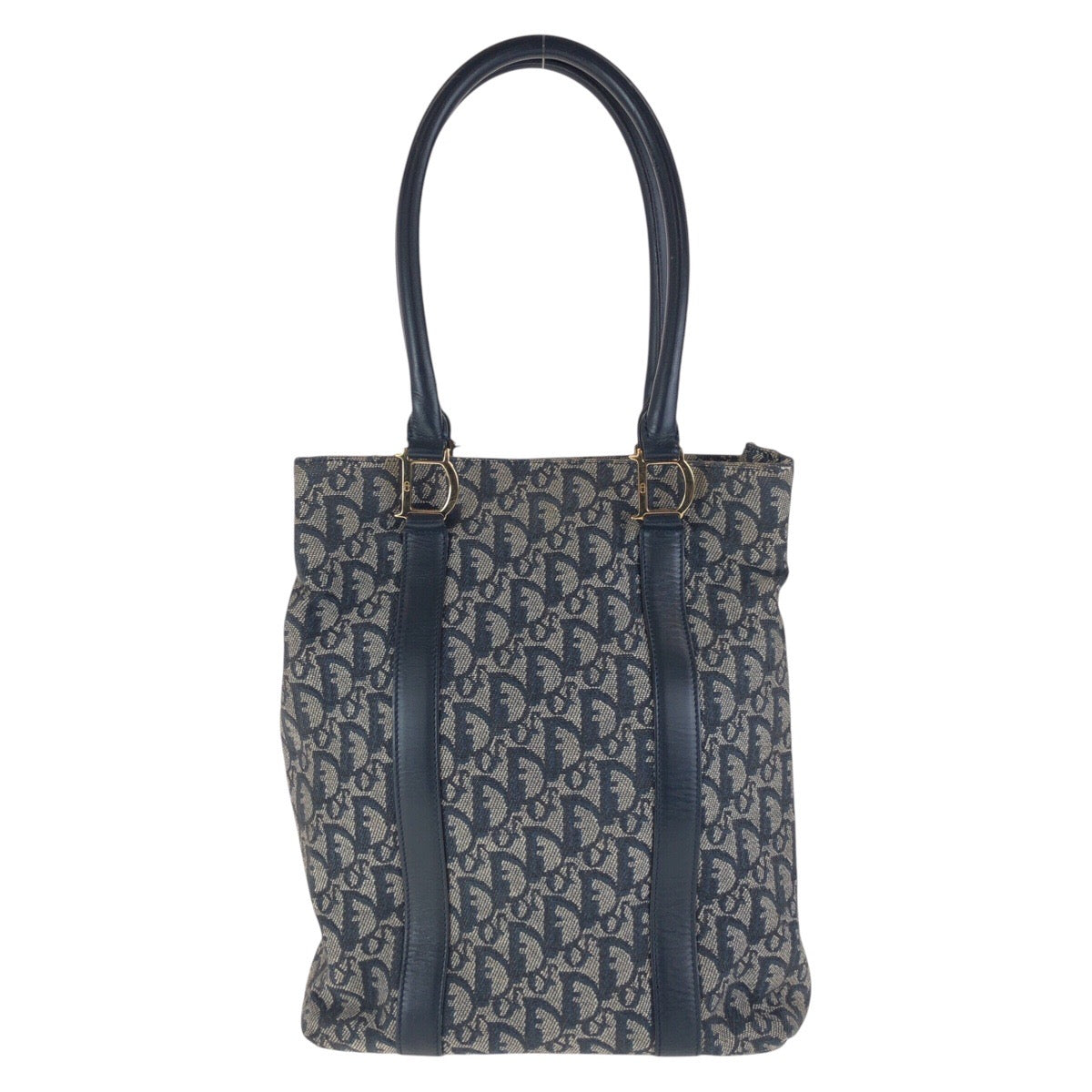Dior Tote Bag , Navy Metal Tote Bag Leather Canvas Shoulder Bag