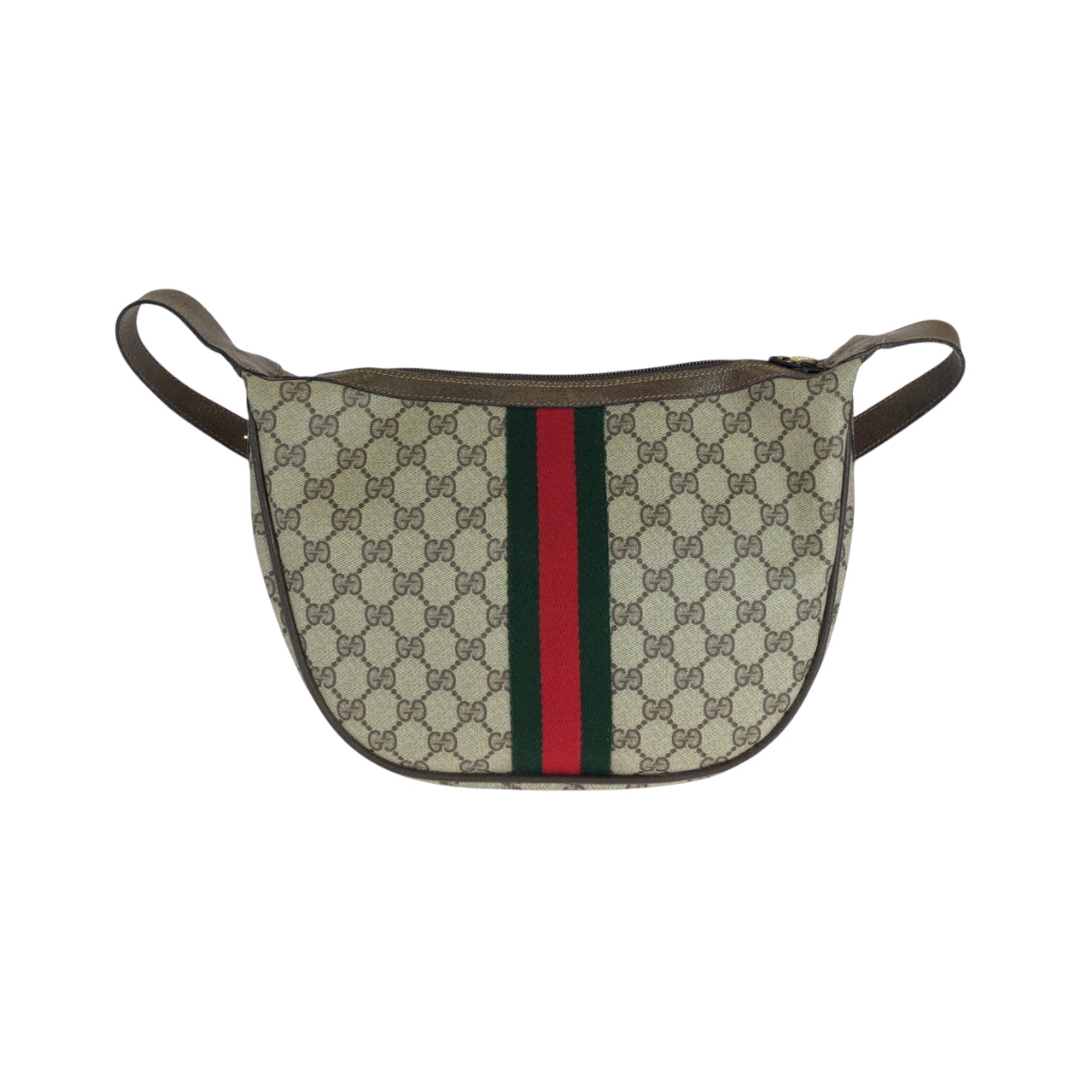 Gucci 10 02 008 GG Supreme Canvas Brown Beige Shoulder Bag