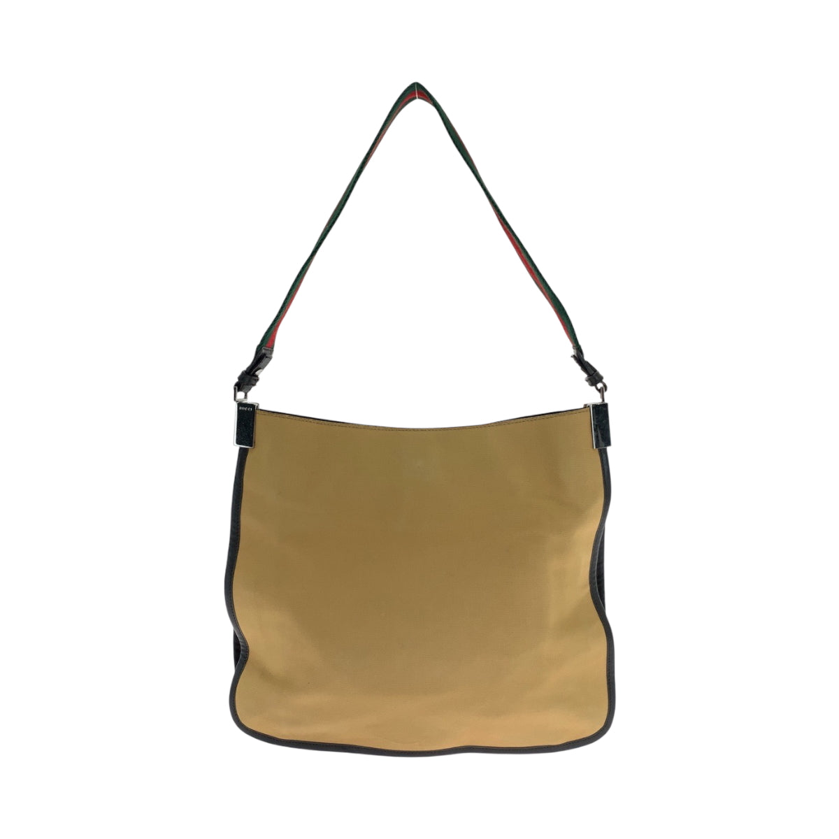 Gucci 001 SilverMetal Sherry line Canvas Brown Red Green Shoulder Bag