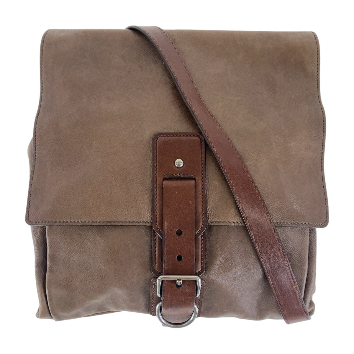 Shoulder Bag Metal Crossbody Shoulder Bag Unisex Leather Brown Crossbody Bag