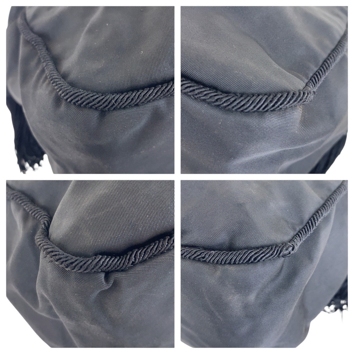 Beads Silvermetal Handbag Tote Bag Test Tassel Nylon Black