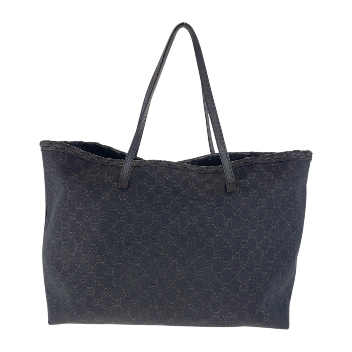 Gucci GG Canvas Brown Silver Tote Bag