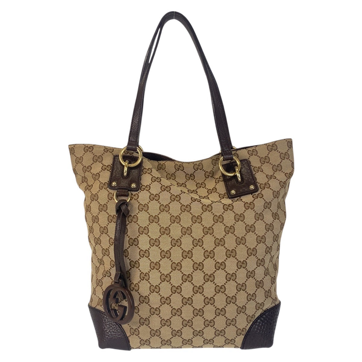 Gucci 2Way Tote Bag Leather Canvas