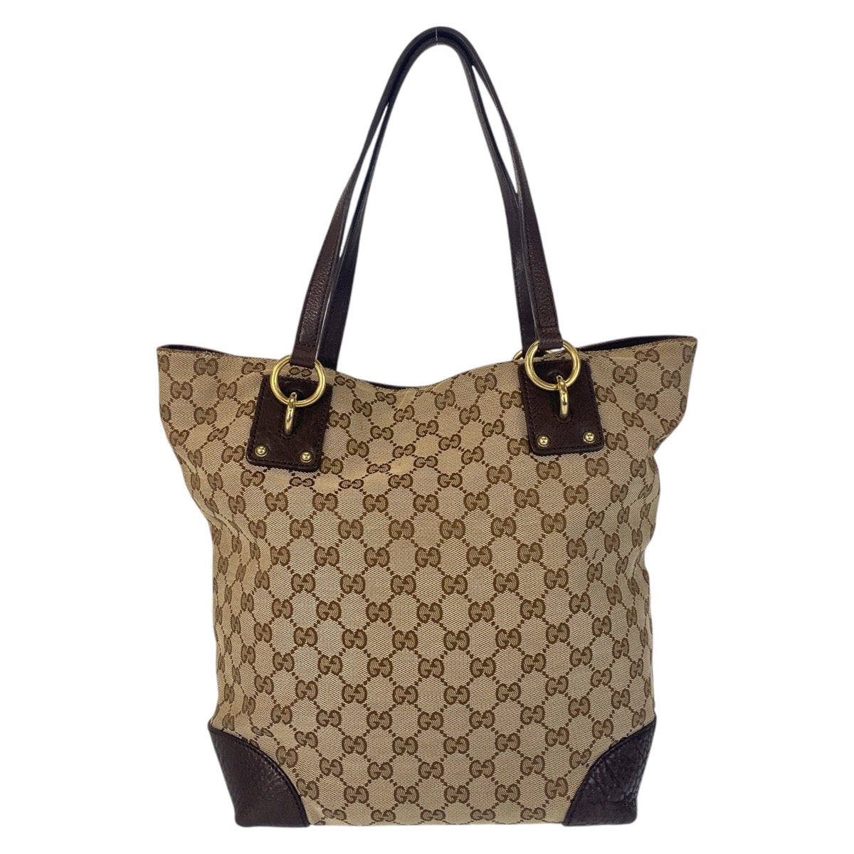 Gucci 2Way Tote Bag Leather Canvas
