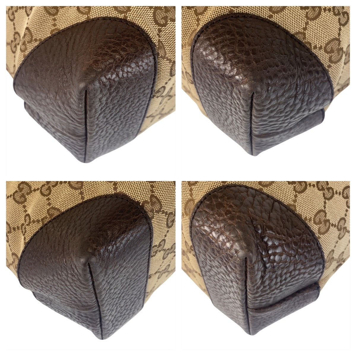 Gucci 2Way Tote Bag Leather Canvas