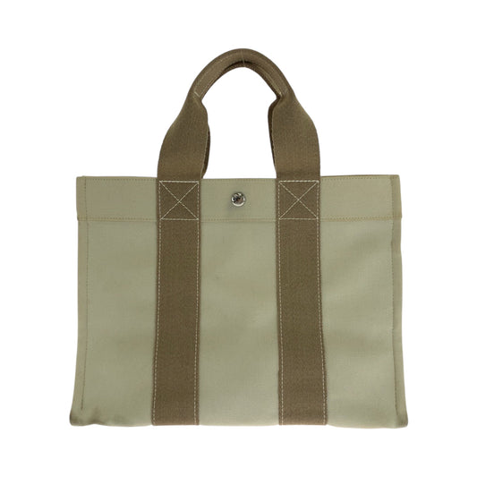 Hermes Tote Bag Ivory Silvermetal Tote Bag Handbag Bora Canvas Beige