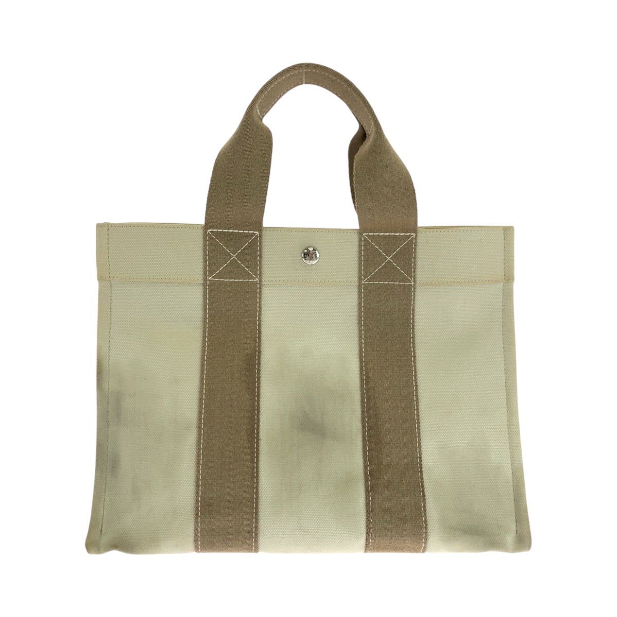 Hermes Tote Bag Ivory Silvermetal Tote Bag Handbag Bora Canvas Beige
