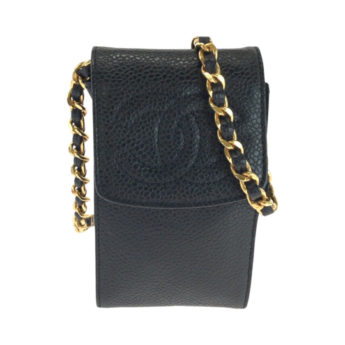 Coco Mark Caviar Skin Shoulder Bag Signature