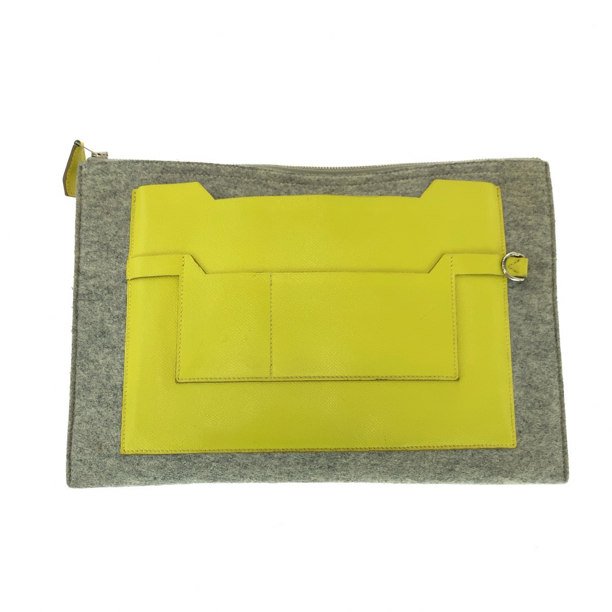 Hermes Clutch Bag Felt Epsom Griclair Zanzibar Clutch Bag Yellow