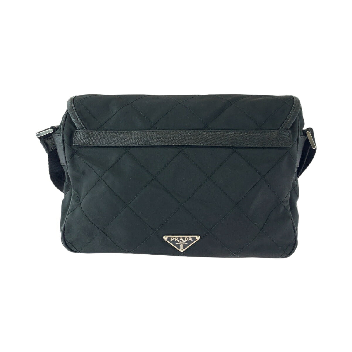 Prada Tessuto Triangle Plate 2Way Shoulder Bag Quilted Logo
