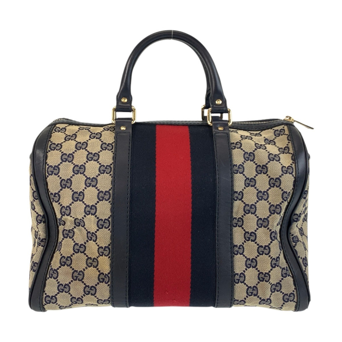Gucci Sherry Line 2Way Bag Leather Canvas Travel Bag