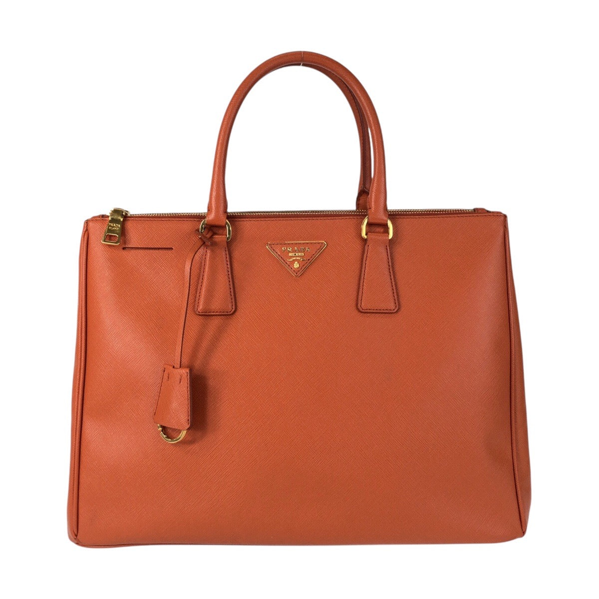 Orange Goldmetal Tote Bag Handbag Safiano Women Leather