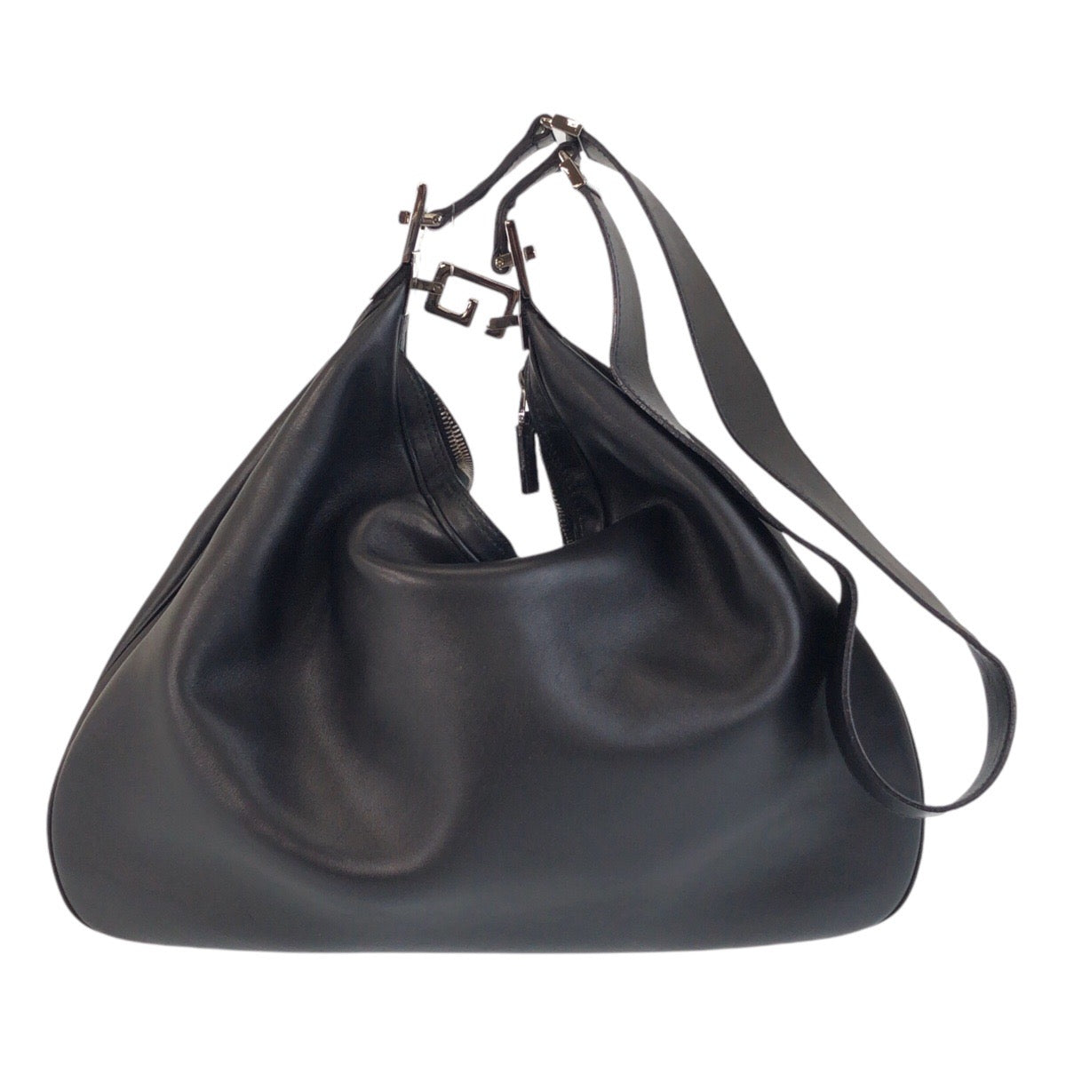 Gucci 001- SilverMetal Leather Black Shoulder Bag