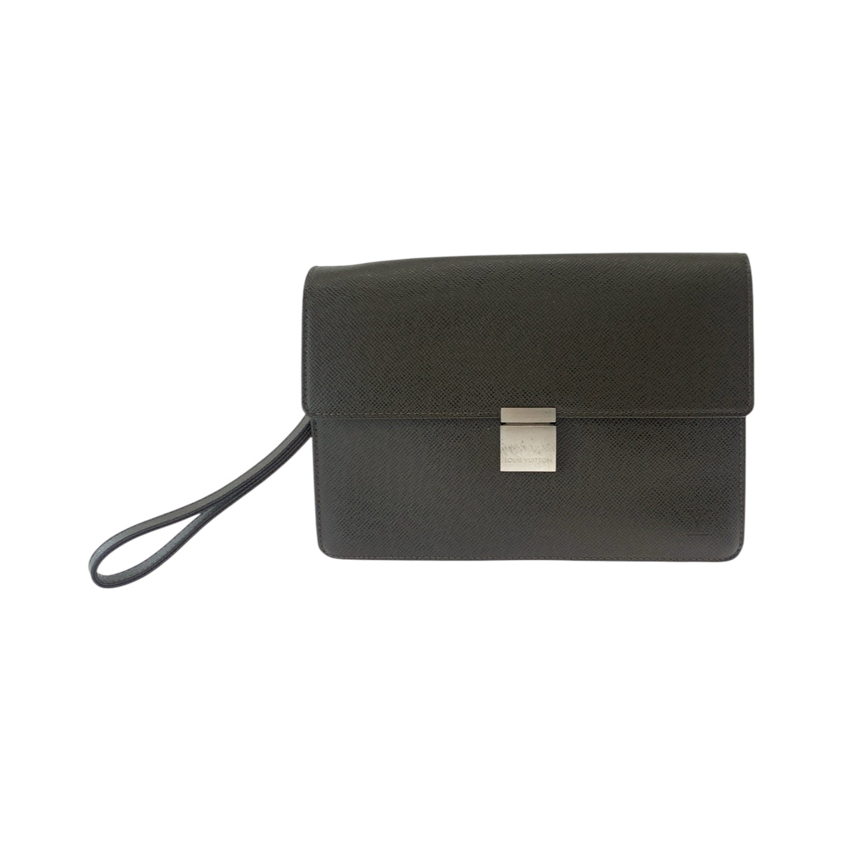 Louis Vuitton business M30786 Taiga ga Brown Silver Clutch Bag