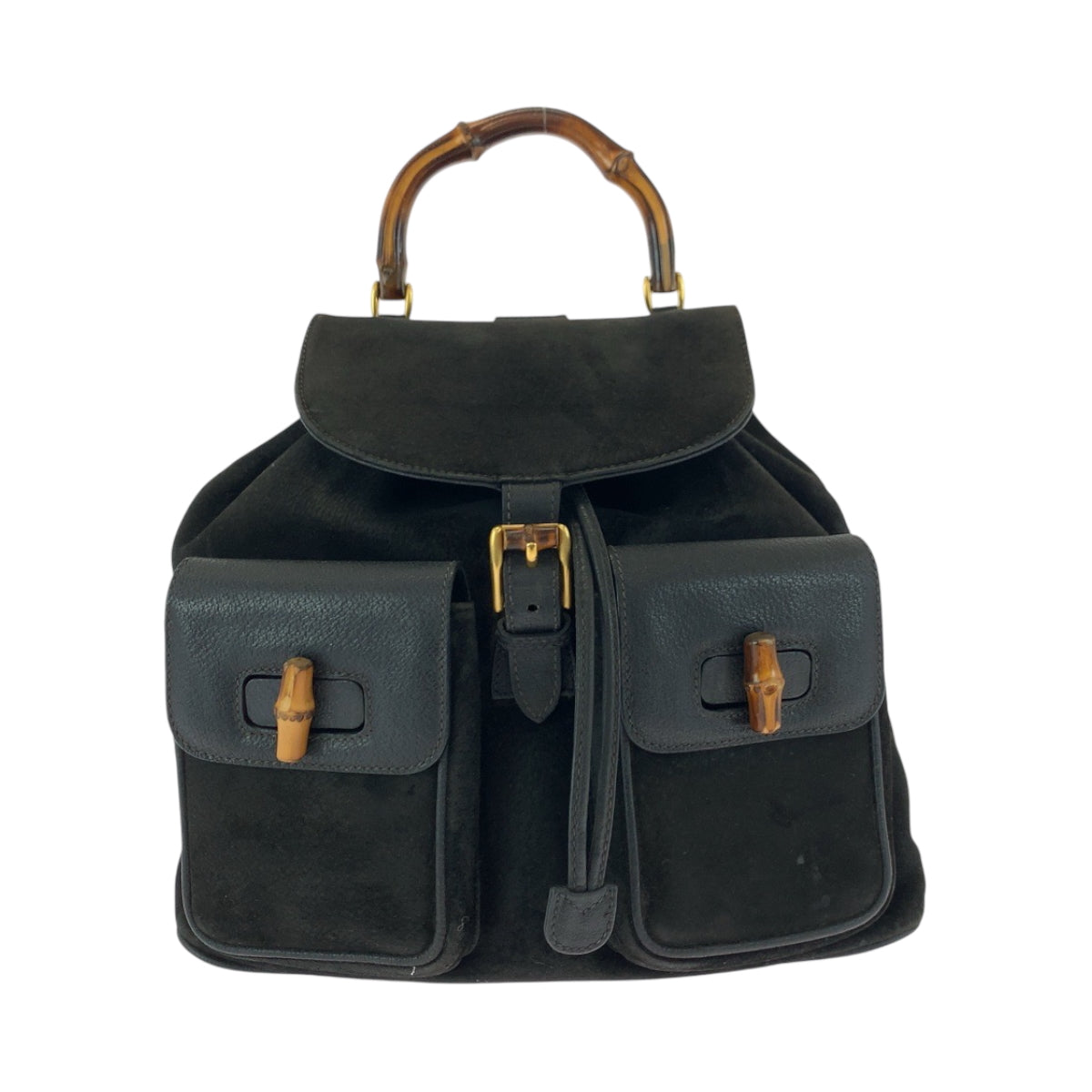 Gucci Backpack 003 Gold Leather Suede Black Brown