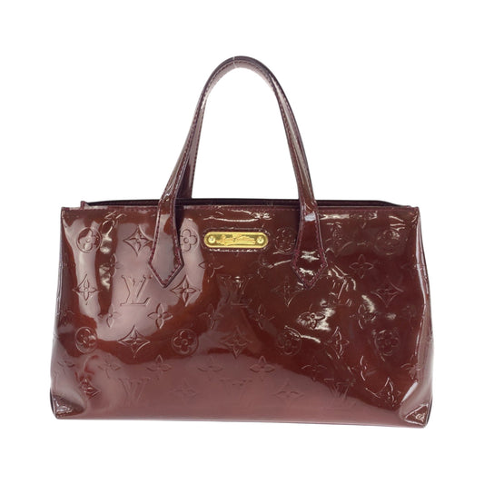 Louis Vuitton M93641 Vernis Amaranth lsher PM Monogram Brown Gold Tote Bag