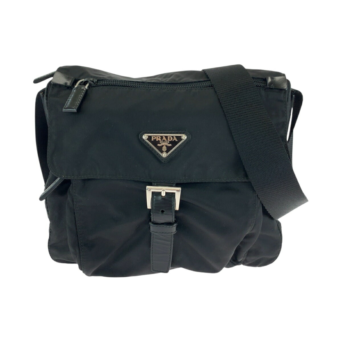 Prada Tessuto Triangle Plate Shoulder Bag Nylon Logo Shoulder Bag 502064