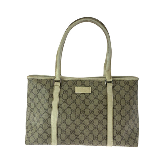 Gucci GG Supreme Ivory SilverMetal Canvas Beige Shoulder Bag